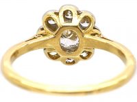 Edwardian 18ct Gold & Platinum, Diamond Daisy Cluster Ring