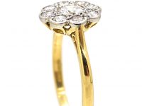 Edwardian 18ct Gold & Platinum, Diamond Daisy Cluster Ring
