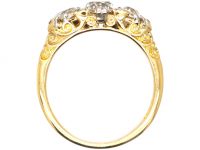 Edwardian 18ct Gold Three Stone Diamond Ring with Diamond Points by Alabaster & Wilson