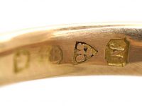 Edwardian 18ct Gold Ring set with a Large Rectangular Cabochon Opal