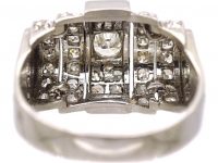 Retro 18ct White Gold Diamond Cocktail Ring
