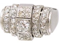 Retro 18ct White Gold Diamond Cocktail Ring
