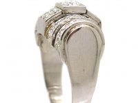 Retro 18ct White Gold Diamond Cocktail Ring