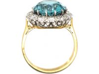 Mid 20th Century 18ct Gold, Zircon & Diamond Cluster Ring