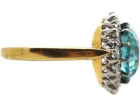 Mid 20th Century 18ct Gold, Zircon & Diamond Cluster Ring