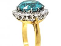 Mid 20th Century 18ct Gold, Zircon & Diamond Cluster Ring