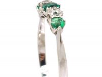 Early 20th Century Platinum, Emerald & Diamond Five Stone Ring