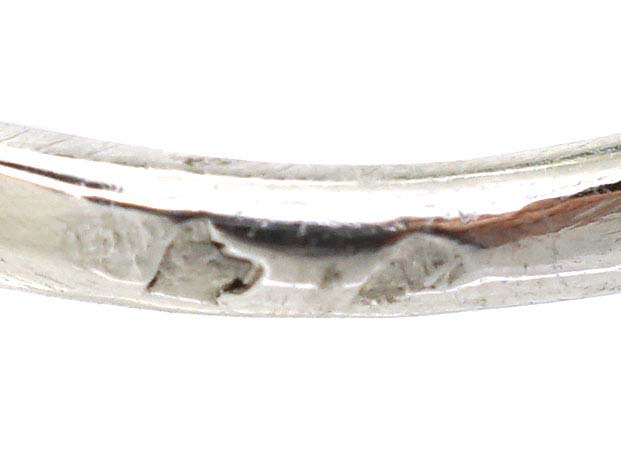 French Early 20th Century Platinum Sapphire & Diamond Ring