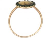 Georgian 9ct Gold Dendritic Agate & Green Paste Ring