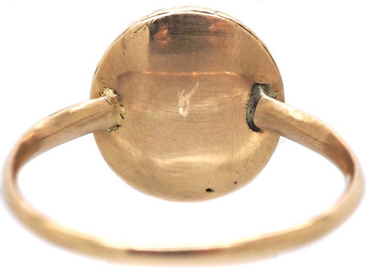 Georgian 9ct Gold Dendritic Agate & Green Paste Ring