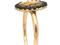 Georgian 9ct Gold Dendritic Agate & Green Paste Ring