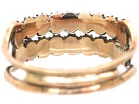 Georgian 9ct Gold Two Row Ring set with Natural Split Pearls