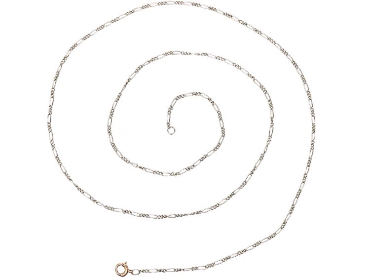 Edwardian Platinum Ornate Chain with 15ct Gold Clasp