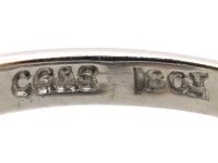 Edwardian 18ct White Gold, Sapphire & Diamond Crossover Ring by Charles Green & Sons