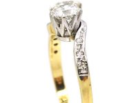 Early 20th Century 18ct Gold & Platinum Two Stone Diamond Crossover Ring