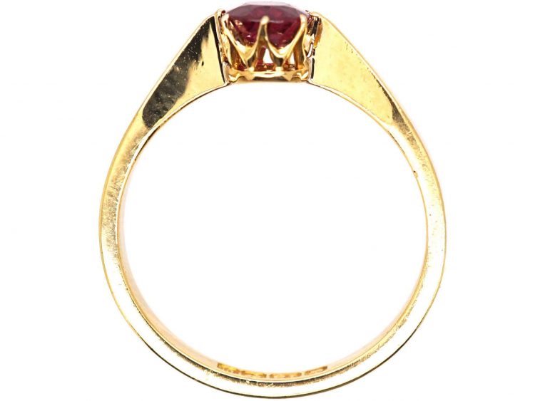 Edwardian 18ct Gold Ruby Solitaire Ring