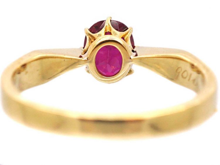 Edwardian 18ct Gold Ruby Solitaire Ring