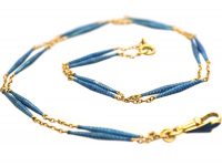 Edwardian 18ct Gold & Blue Enamel Chain with Pendant Fitting