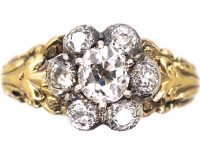 Georgian 15ct Gold Diamond Cluster Ring