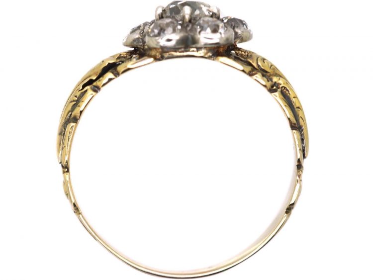 Georgian 15ct Gold Diamond Cluster Ring