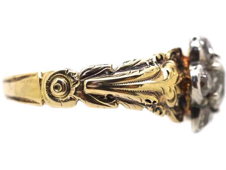 Georgian 15ct Gold Diamond Cluster Ring