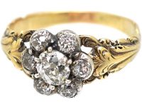 Georgian 15ct Gold Diamond Cluster Ring