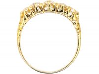 Victorian 18ct Gold Five Stone Diamond Ring with Ornate Shoulders