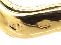 French 18ct Gold 1970s Wave Ring set with Diamonds by Roger Mathon