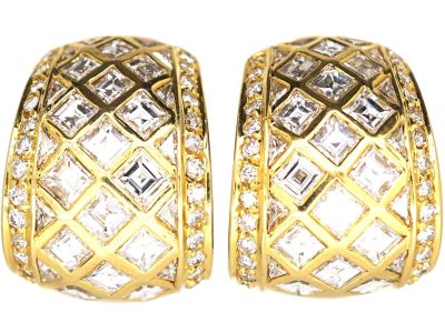 18ct Gold & Diamond Clip On Earrings