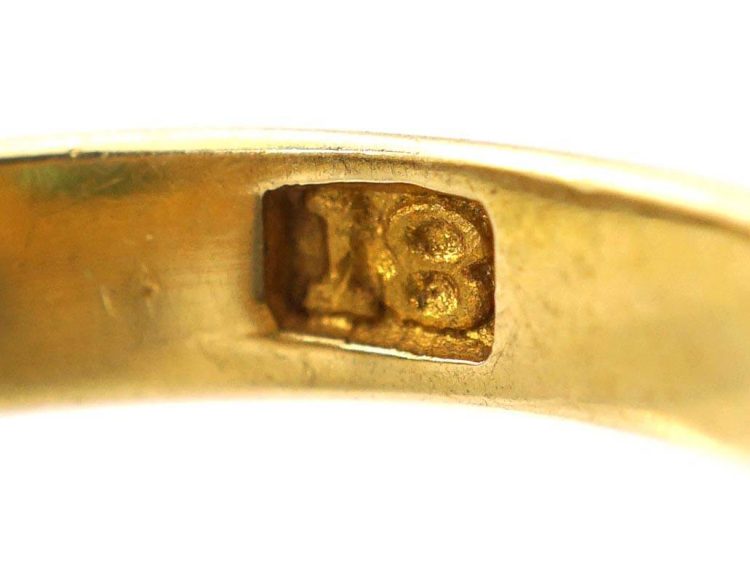 Victorian 18ct Gold Ring set with an Emerald & Natural Split Pearls