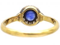 Edwardian 18ct Gold & Platinum, Sapphire & Diamond Cluster Ring