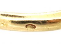 Edwardian 18ct Gold & Platinum, Boat Shaped Ring set with Rose Diamonds & Rubies