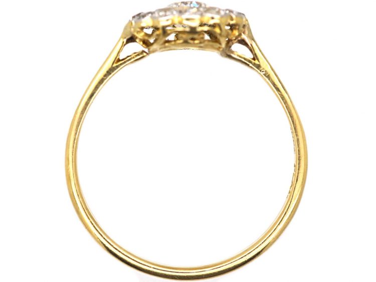 Edwardian 18ct Gold & Platinum Daisy Cluster Ring