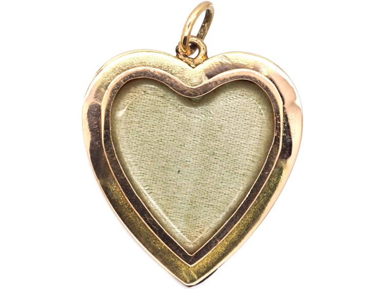 Edwardian 18ct Gold, Rose Diamond & Blue Enamel Key to my Heart Pendant