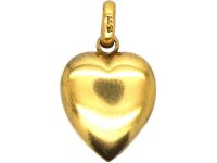 Edwardian 15ct Gold Heart Locket set with a Sapphire & Rose Diamonds