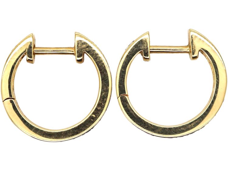 18ct Gold Rainbow Hoop Earrings by Theo Fennell