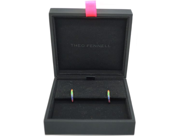 18ct Gold Rainbow Hoop Earrings by Theo Fennell