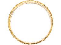 Edwardian 18ct Gold Wedding Ring with Leaf Motif