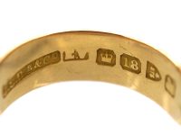 Edwardian 18ct Gold Wedding Ring with Leaf Motif