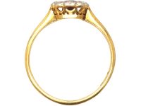 Edwardian 18ct Gold & Platinum Ruby & Diamond Oval Cluster Ring by Alabaster & Wilson