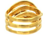 Victorian 18ct Gold Coily Snake Ring set with a Pear Shaped Diamond