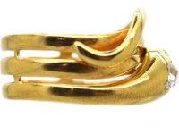 Victorian 18ct Gold Coily Snake Ring set with a Pear Shaped Diamond