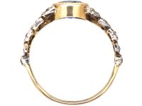 Edwardian 18ct Gold & Platinum, Sapphire & Diamond Ring with Leaf Motif
