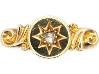 Edwardian 18ct Gold Ring with a Star Motif set with a Rose Diamond