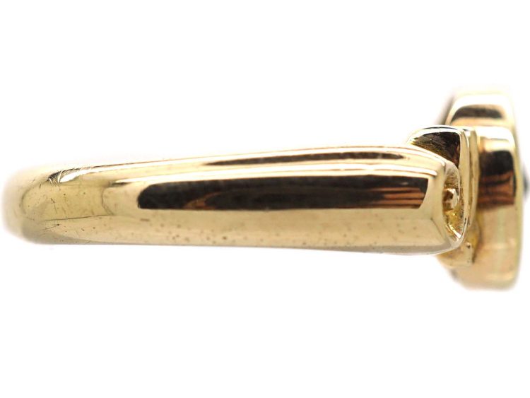 Edwardian 18ct Gold Ring with a Star Motif set with a Rose Diamond