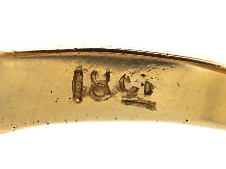 Edwardian 18ct Gold Ring with a Star Motif set with a Rose Diamond