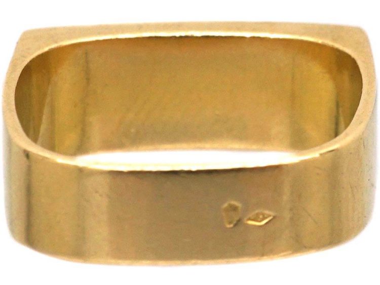French Modernist 18ct Gold Ring set with Lapis Lazuli