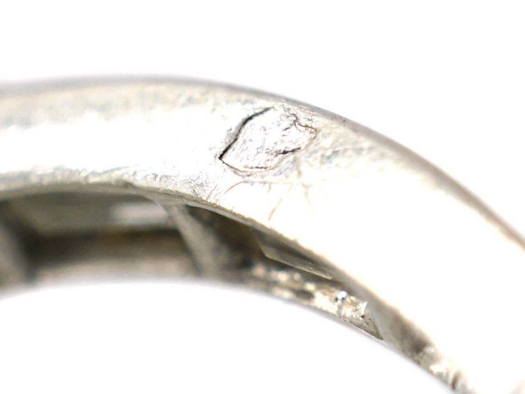 French Early 20th Century Platinum Eternity Ring set with Baguette Cut Diamonds