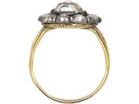 Georgian 15ct Gold & Silver, Rose Diamond Oval Cluster Ring