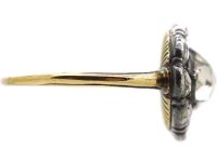 Georgian 15ct Gold & Silver, Rose Diamond Oval Cluster Ring